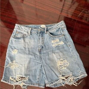 Distressed Denim Jean Shorts